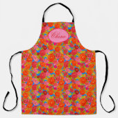 Waterverf Rozen bloemen met ovaal Schort (Voorkant)