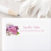 Waterverf Rozen bloemen Moderne handschrift Etiket (Insitu)