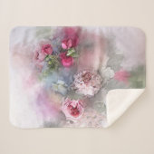 Waterverf Rozen bloemen Moderne Sjabloon Sherpa Deken (Voorkant (horizontaal))