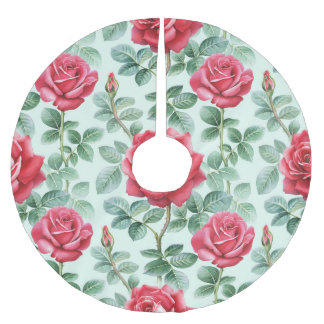 Waterverf Rozen: Bloemen naadloze illustratie. Kerstboom Rok