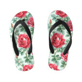 Waterverf Rozen: Bloemen naadloze illustratie. Kinder Teenslippers (Voetbed)