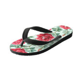 Waterverf Rozen: Bloemen naadloze illustratie. Kinder Teenslippers (Schuin)