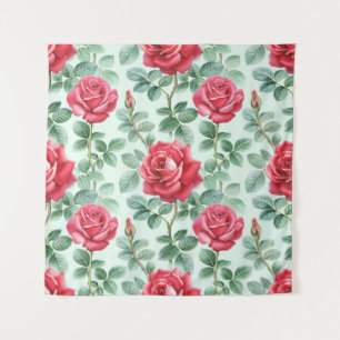 Waterverf Rozen: Bloemen naadloze illustratie. Wandkleed