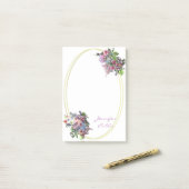 Waterverf Rozen Bloemen Sjabloon Handschrift Post-it® Notes (Op bureau)