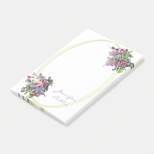 Waterverf Rozen Bloemen Sjabloon Handschrift Post-it® Notes (Schuin)