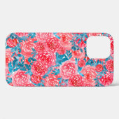 Waterverf Rozen Bloemen Tapestry Case-Mate iPhone Case (Achterkant (horizontaal))