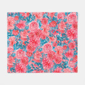 Waterverf Rozen Bloemen Tapestry Fleece Deken (Voorkant (Horizontaal))