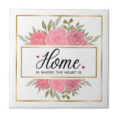 Waterverf rozen bloemen tegeltje (Voorkant)