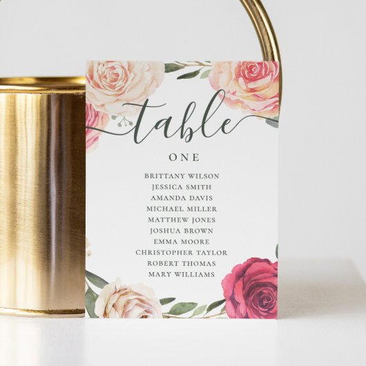 Waterverf rozen. Bloemenbruiloft zitgrafiek Kaart