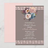 Waterverf Rozen Boho Pink Taupe Vrijgezellenfeest Kaart (Voorkant / Achterkant)