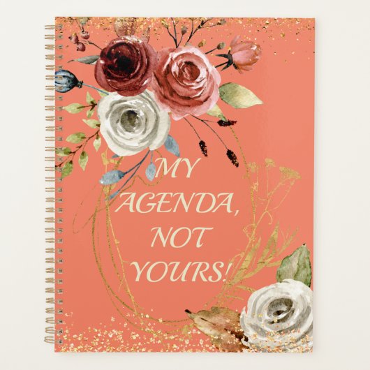 Waterverf Rozen Bouquet Agenda Planner (Voorkant)