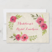 Waterverf Rozen Bridal Lunch Uitnodigingen (Voorkant)