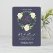 Waterverf Rozen Bridal Shower Invitation Kaart (Staand voorkant)