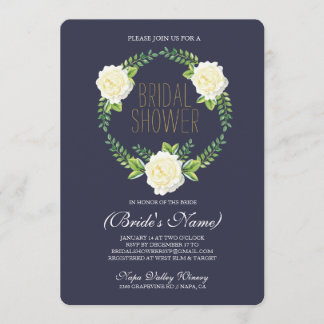 Waterverf Rozen Bridal Shower Invitation Kaart