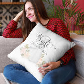 Waterverf Rozen Bride Wedding Dress Floral Kussen