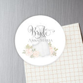 Waterverf Rozen Bride Wedding Dress Floral Magneet