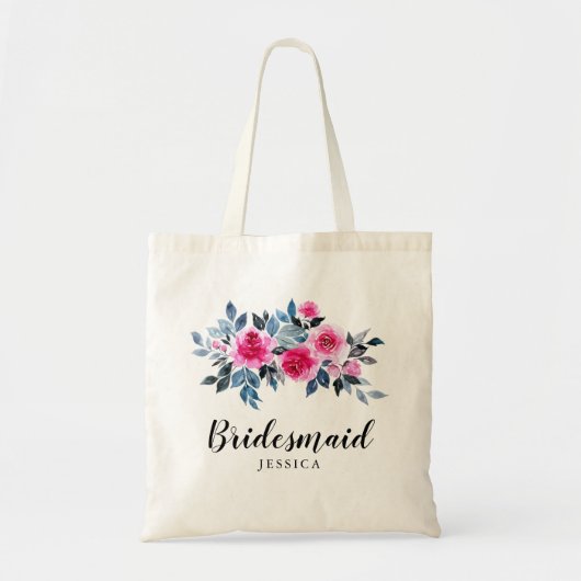 Waterverf Rozen bruiloft bruidsmeisje Tote Bag (Voorkant)