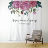 Waterverf rozen bruiloft floral wandkleed (In situ)