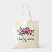 Waterverf Rozen Bruiloft Maid of Honor Tote Bag (Voorkant)
