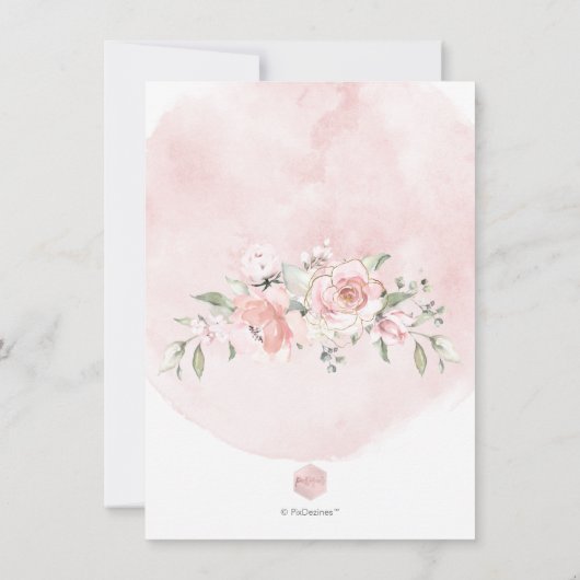 Waterverf Rozen Brunch Bubble Pink Champagne Kaart (Achterkant)