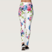 Waterverf Rozen &  butterflies Roze en Blauw Leggings (Achterkant)