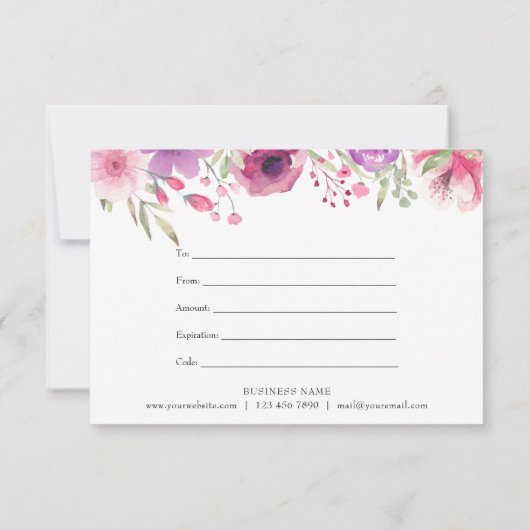 Waterverf Rozen Cadeaubon (Achterkant)