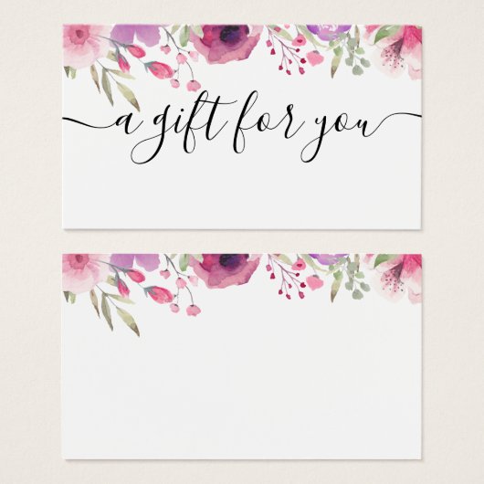 Waterverf Rozen CadeauKaart Visitekaartje (Voorkant /achterkant)