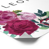 Waterverf rozen Calligrafie Kaarten en cadeaubord Poster (Hoek)