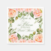 Waterverf Rozen Chic Vrijgezellenfeest Servet (Voorkant)