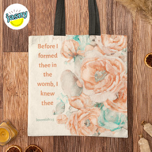 Waterverf Rozen Christelijke Schrift Jeremia 1:5 Tote Bag