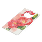 Waterverf Rozen Creditkaart Flessenopener (Voorkant Gekanteld)