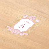 Waterverf Rozen Crest Acryl Tabel Nummer Acryl Uitnodigingen (Laagn)