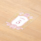 Waterverf Rozen Crest Acryl Tabel Nummer Uitnodigingen (Laagn)