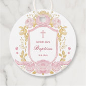 Waterverf Rozen Crest Doop Bedankjes Labels (Voorkant)