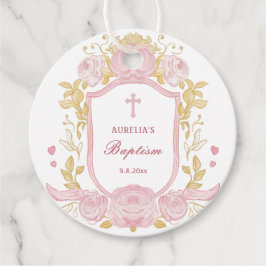 Waterverf Rozen Crest Doop Bedankjes Labels