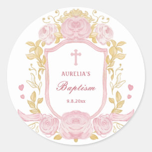 Waterverf Rozen Crest Doop Grote Sticker