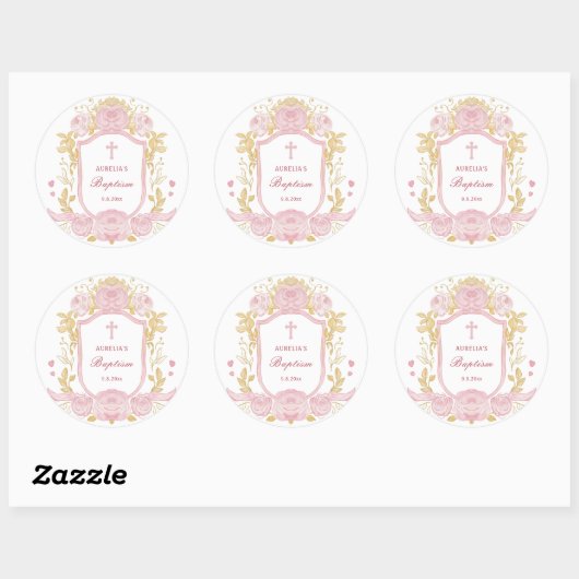 Waterverf Rozen Crest Doop Grote Sticker (Vel)