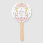 Waterverf Rozen Crest Doop Handwaaier (Achterkant)