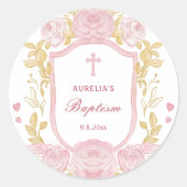 Waterverf Rozen Crest Doop Kleine Sticker (Voorkant)