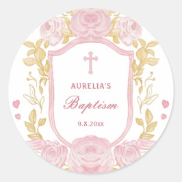 Waterverf Rozen Crest Doop Kleine Sticker