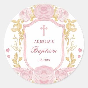 Waterverf Rozen Crest Doop Kleine Sticker