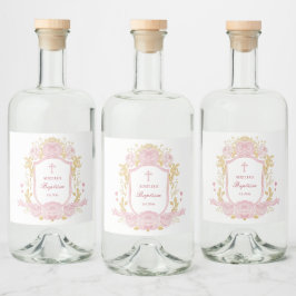 Waterverf Rozen Crest doop Likeur Labels Likeurfles Etiket