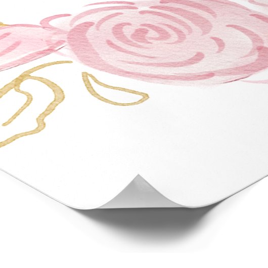 Waterverf Rozen Crest doop welkom Poster (Hoek)