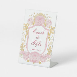 Waterverf Rozen Crest Kaarten & Geschenken Reclamebord Met Voetstuk