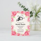 Waterverf Rozen Derby Party Briefkaart (Staand voorkant)