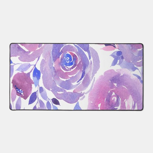 Waterverf Rozen Desk Mat (Voorkant)