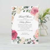 Waterverf rozen. Elegant bloemig vrijgezellenfeest Kaart (Staand voorkant)