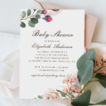 Waterverf rozen. Elegant floral baby shower