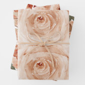 Waterverf rozen elegant floral  bruiloft inpakpapier vel (In situ)
