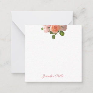 Waterverf Rozen Elegant Handgeschreven Sjabloon Fl